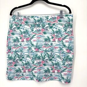 Stella Parker Collection Athletic Skort Skirt Large Blue Pink Floral Golf